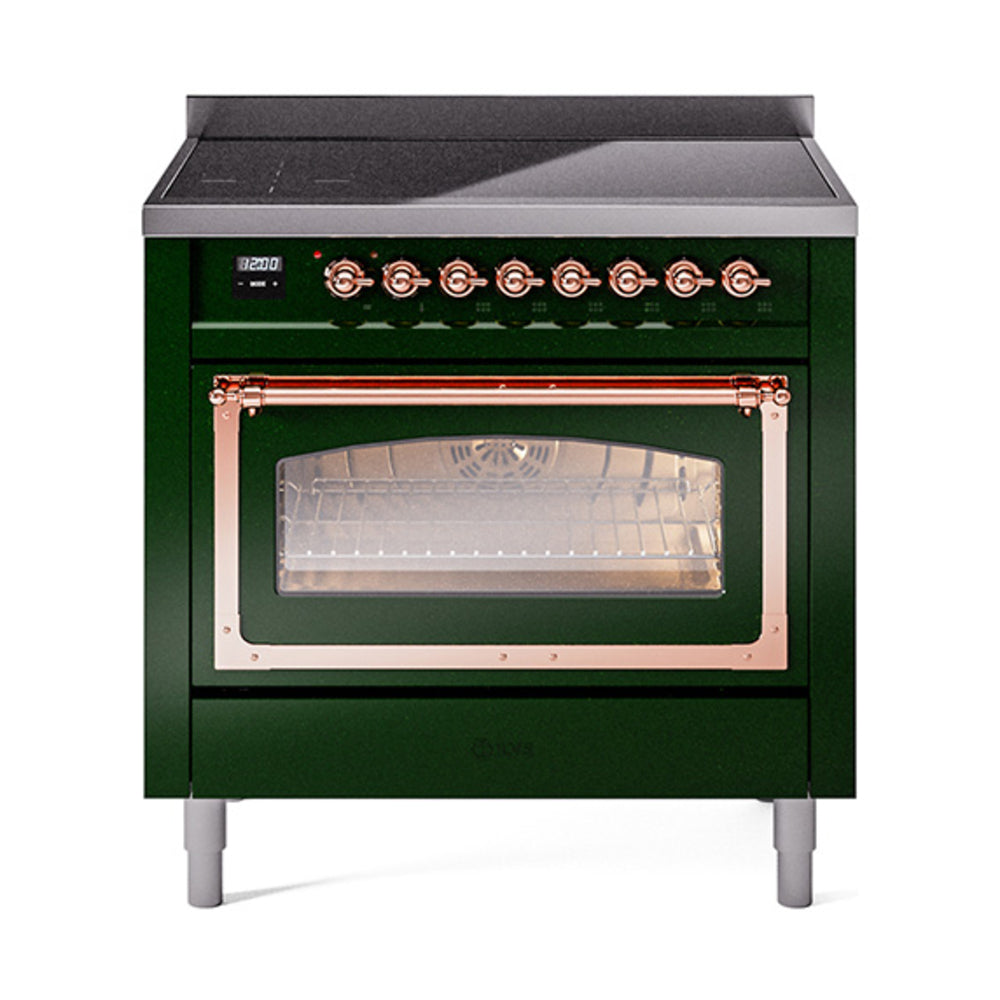 ILVE Nostalgie II Noblesse 36″ Induction Freestanding Range with Triple Glass Door - UNI366NMP