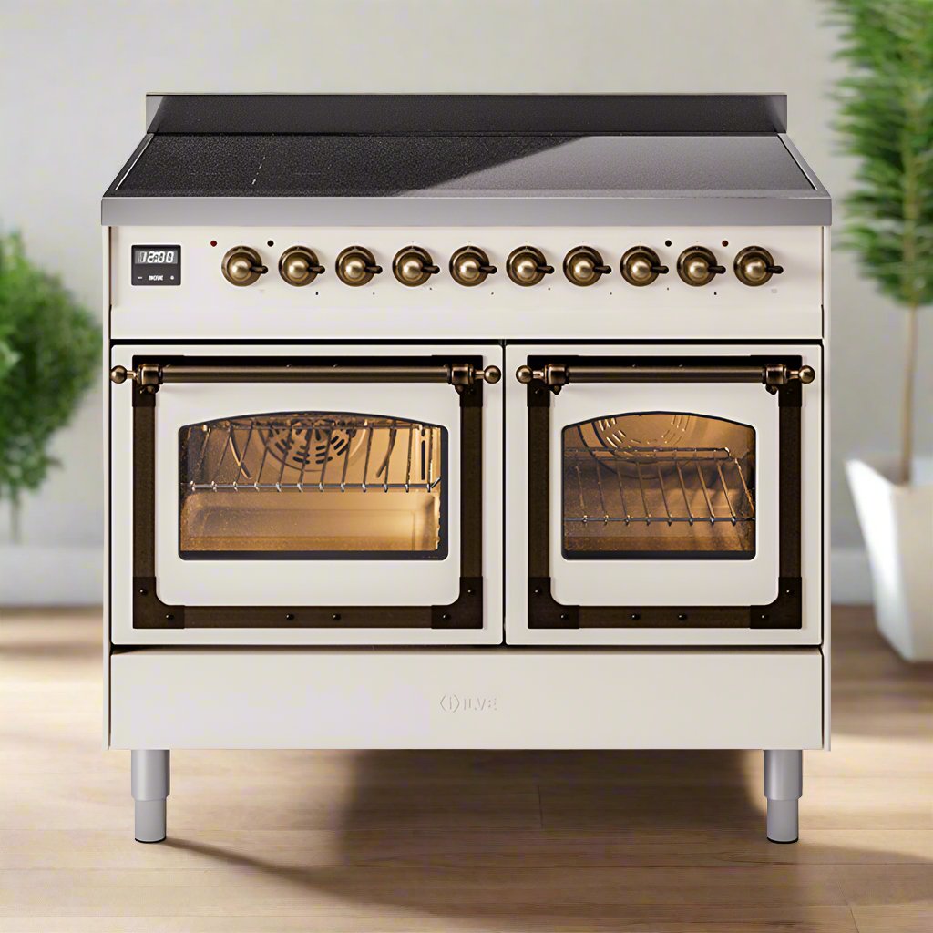 ILVE Nostalgie II Noblesse 40″ Induction Freestanding Range with Triple Glass Door UNDI406NMP