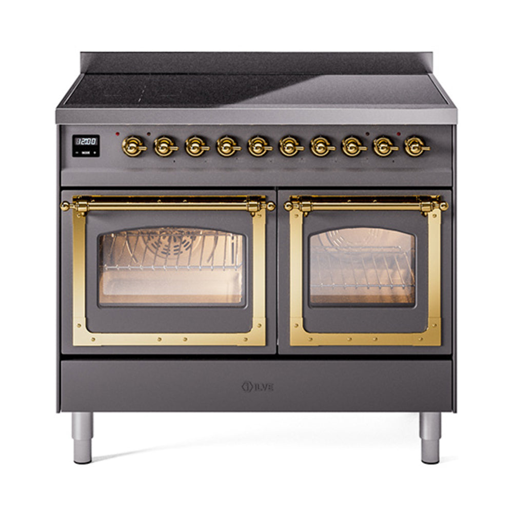 ILVE Nostalgie II Noblesse 40″ Induction Freestanding Range with Triple Glass Door - UNDI406NMP