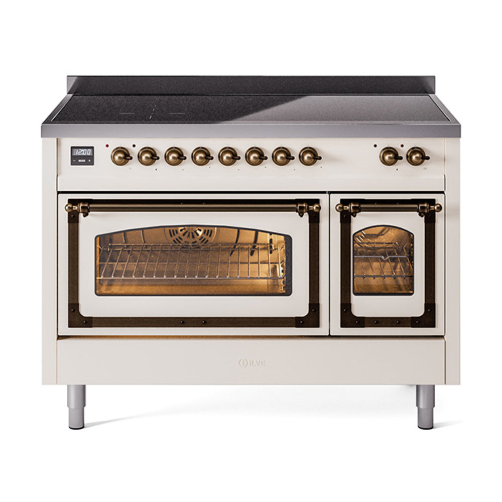 ILVE Nostalgie II Noblesse 48″ Induction Freestanding Range with Triple Glass Door UNI486NMP