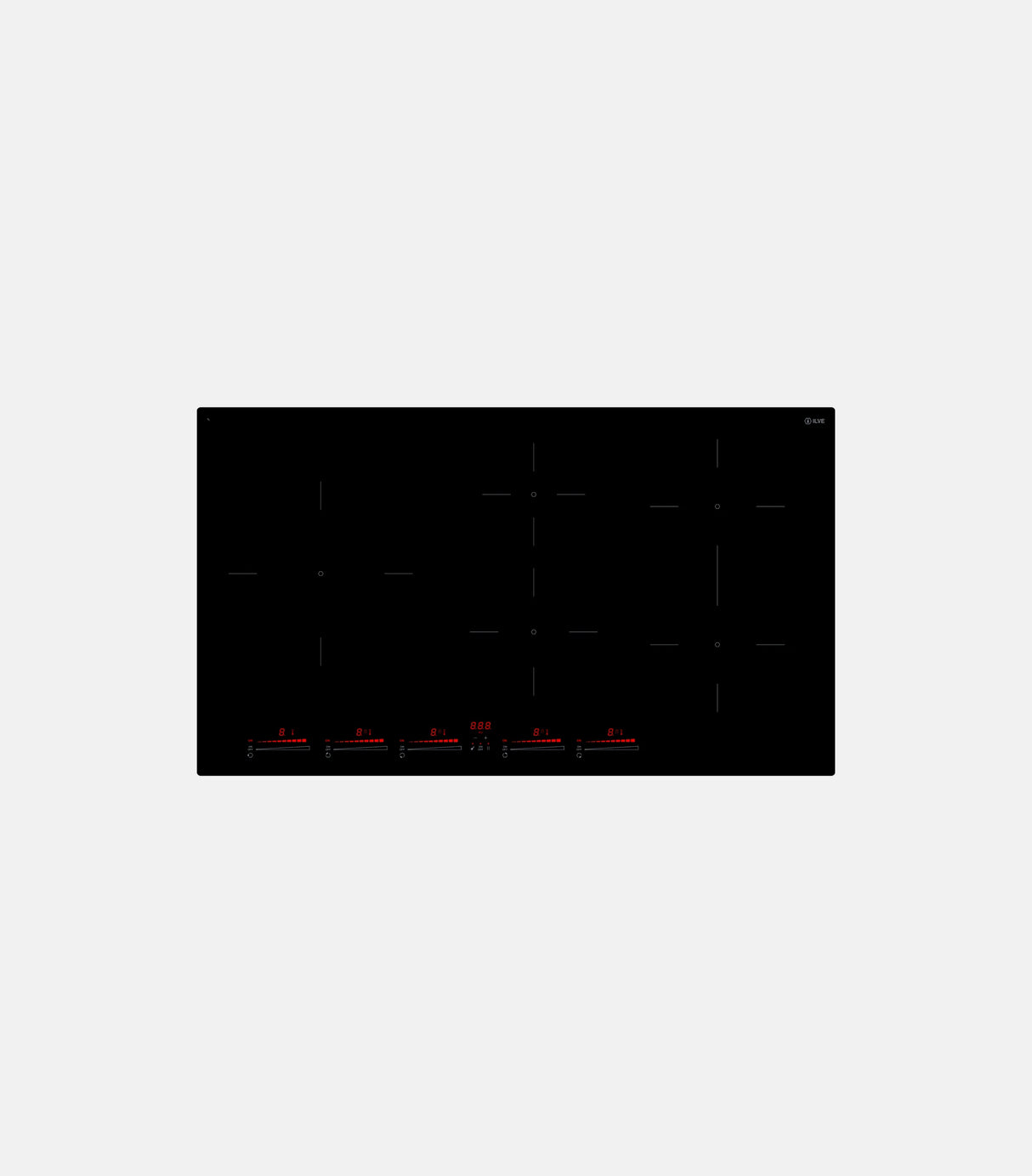 ILVE Professional Plus 36" Induction Hob Black Cooktop with Induction in Glossy Black with knobs UHCI36TCRPBK