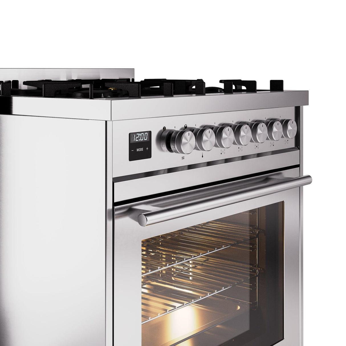 ILVE Professional Plus II 30Inch Freestanding Dual Fuel Range with 5 Sealed Burner - UP30WMP
