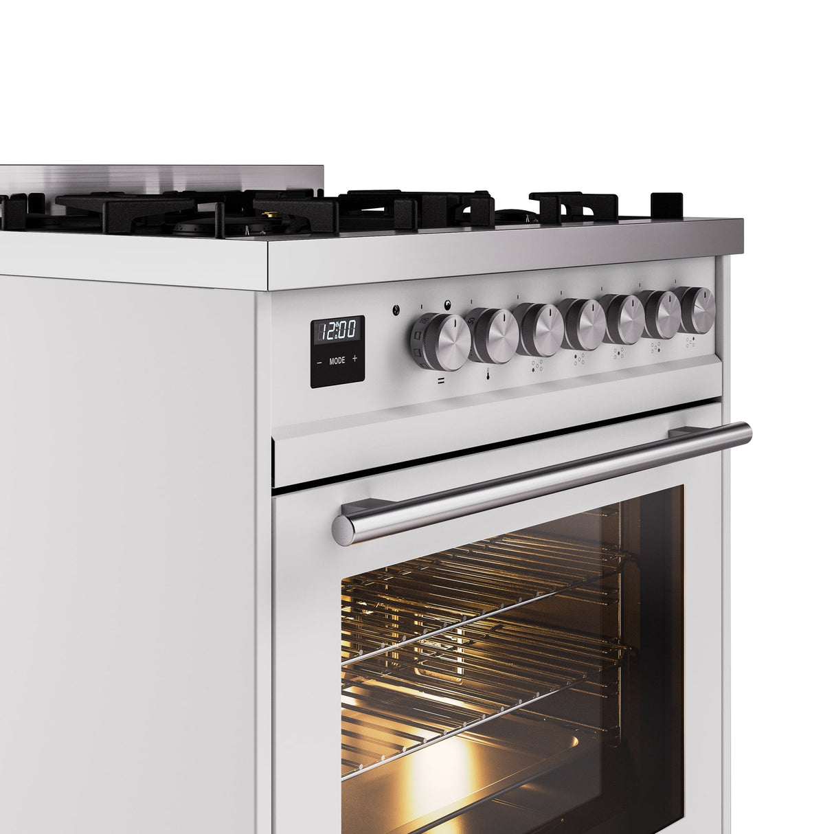 ILVE Professional Plus II 30Inch Freestanding Dual Fuel Range with 5 Sealed Burner - UP30WMP