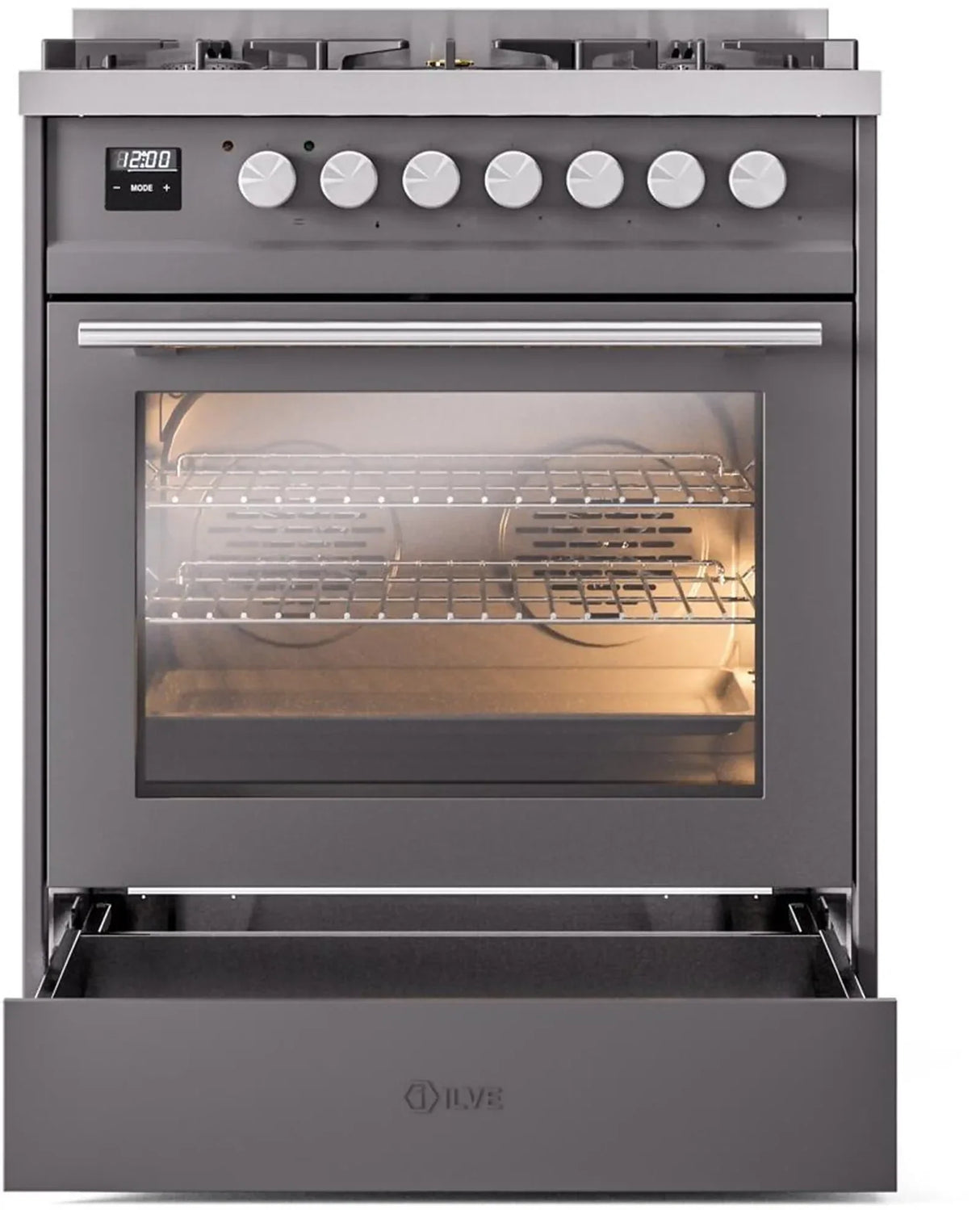 ILVE Professional Plus II 30Inch Freestanding Dual Fuel Range with 5 Sealed Burner - UP30WMP