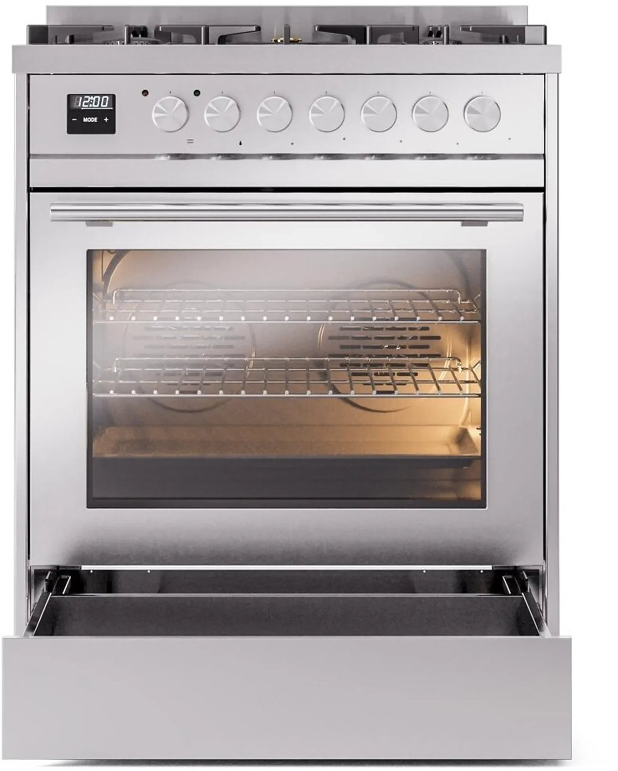 ILVE Professional Plus II 30Inch Freestanding Dual Fuel Range with 5 Sealed Burner - UP30WMP
