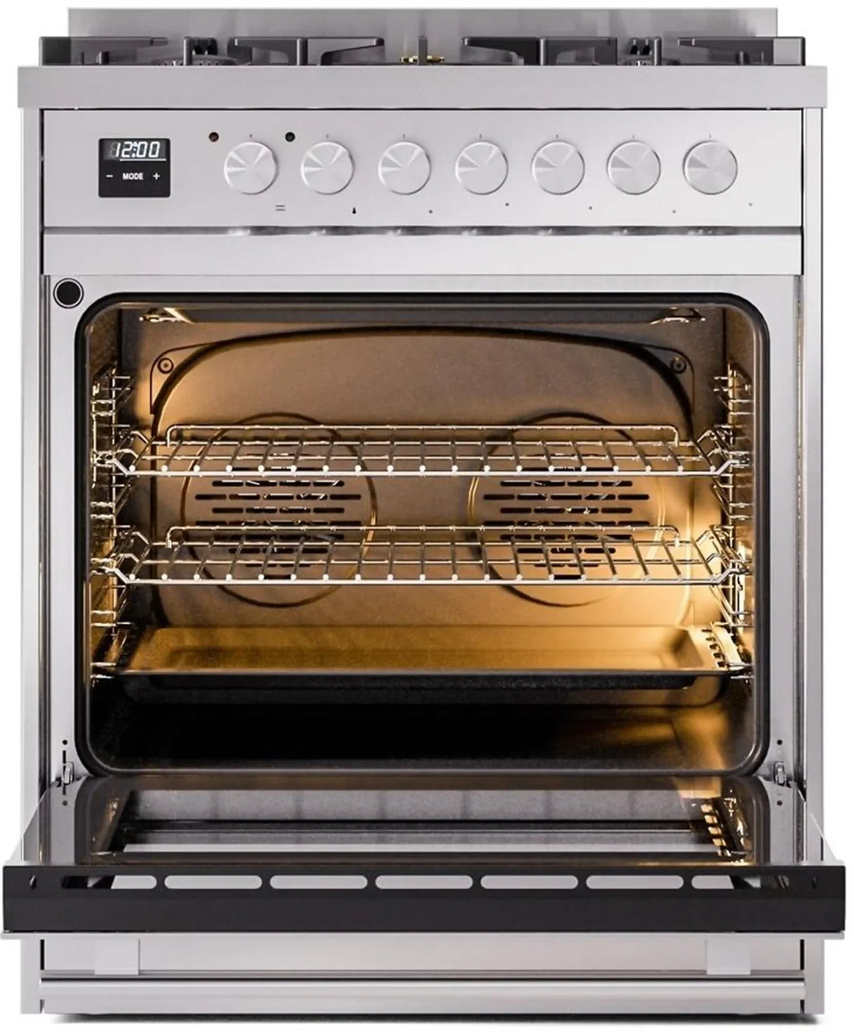 ILVE Professional Plus II 30Inch Freestanding Dual Fuel Range with 5 Sealed Burner - UP30WMP