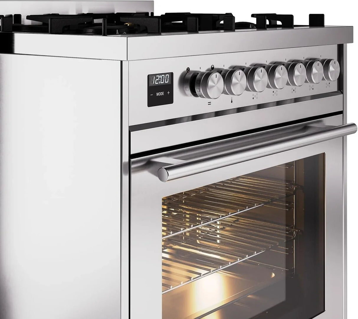 ILVE Professional Plus II 30Inch Freestanding Dual Fuel Range with 5 Sealed Burner - UP30WMP