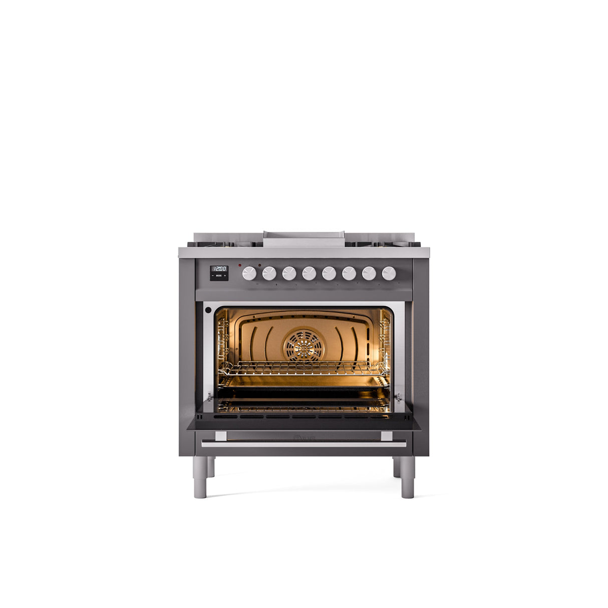 ILVE Professional Plus II 36Inch Freestanding Dual Fuel Range with 6 Sealed Burner - UP36FWMP