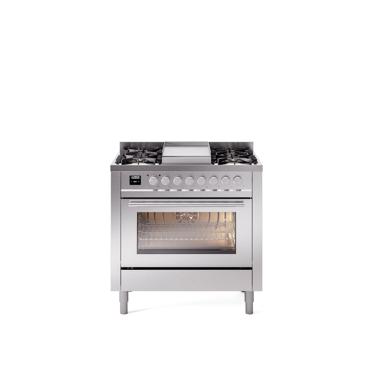 ILVE Professional Plus II 36Inch Freestanding Dual Fuel Range with 6 Sealed Burner - UP36FWMP