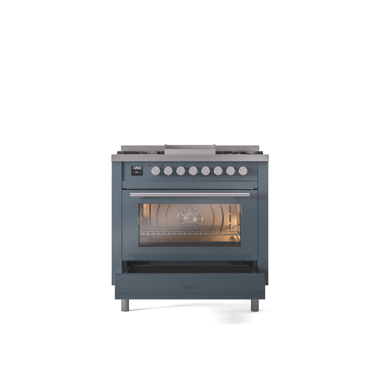 ILVE Professional Plus II 36Inch Freestanding Dual Fuel Range with 6 Sealed Burner - UP36FWMP
