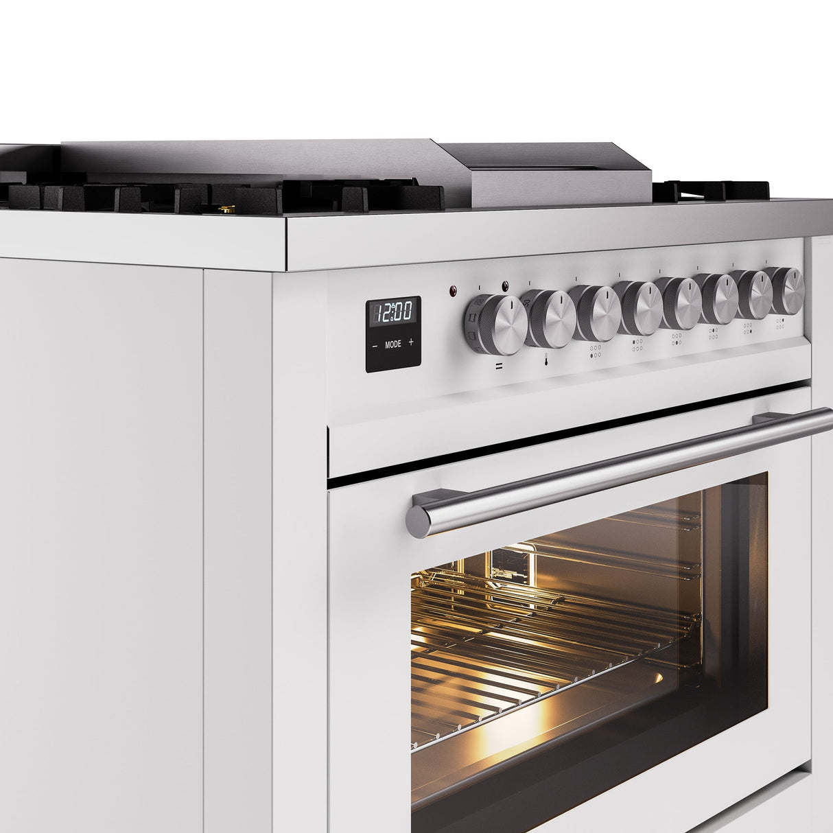 ILVE Professional Plus II 36Inch Freestanding Dual Fuel Range with 6 Sealed Burner - UP36FWMP