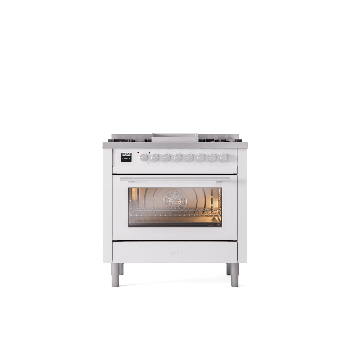 ILVE Professional Plus II 36Inch Freestanding Dual Fuel Range with 6 Sealed Burner - UP36FWMP
