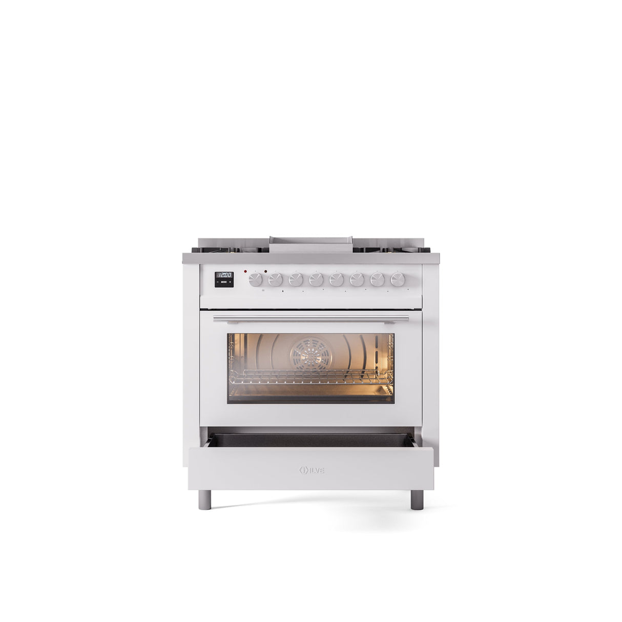 ILVE Professional Plus II 36Inch Freestanding Dual Fuel Range with 6 Sealed Burner - UP36FWMP