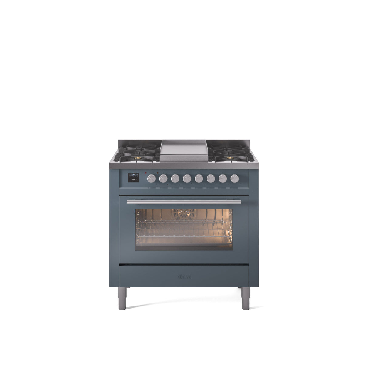 ILVE Professional Plus II 36Inch Freestanding Dual Fuel Range with 6 Sealed Burner - UP36FWMP