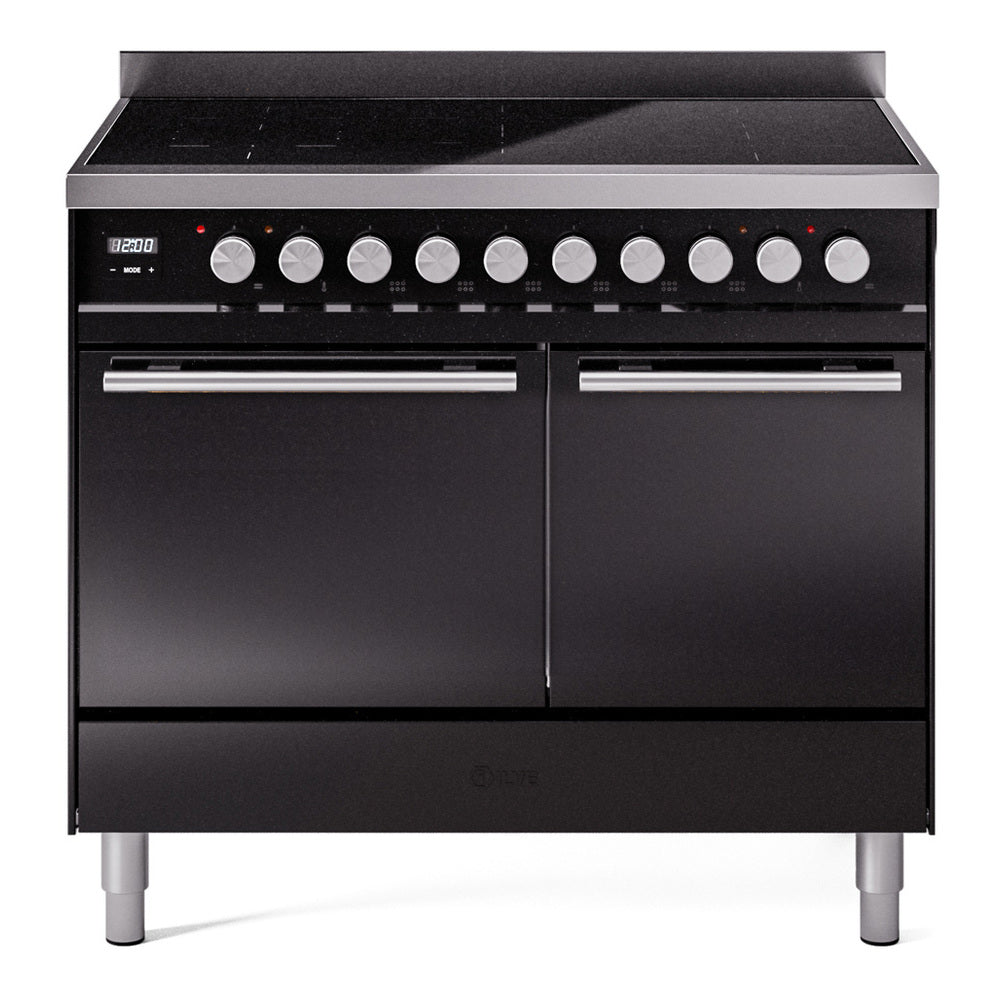 ILVE Professional Plus II 40" Electric Range with 6 Induction Elements Solid Door with Stainless Steel knobs UPDI406QMP