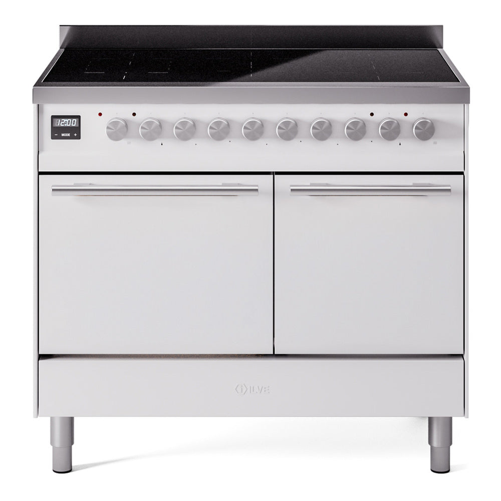 ILVE Professional Plus II 40" Electric Range with 6 Induction Elements Solid Door with Stainless Steel knobs UPDI406QMP