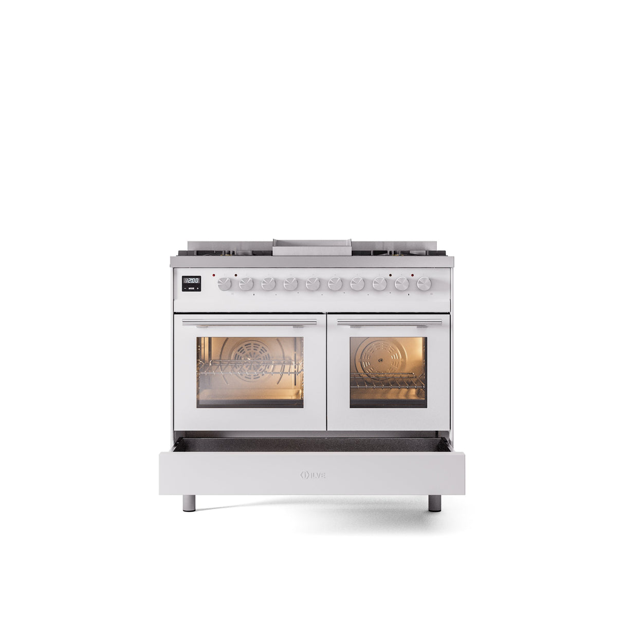 ILVE Professional Plus II 40Inch Freestanding Dual Fuel Range with 6 Sealed Burner - UPD40FWMP