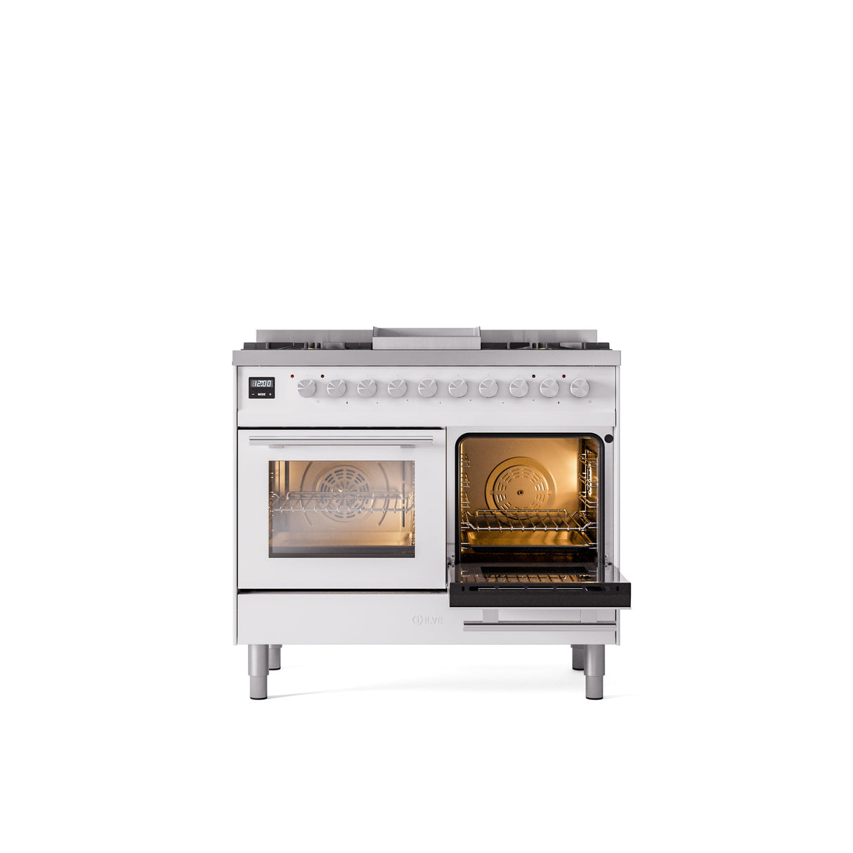 ILVE Professional Plus II 40Inch Freestanding Dual Fuel Range with 6 Sealed Burner - UPD40FWMP