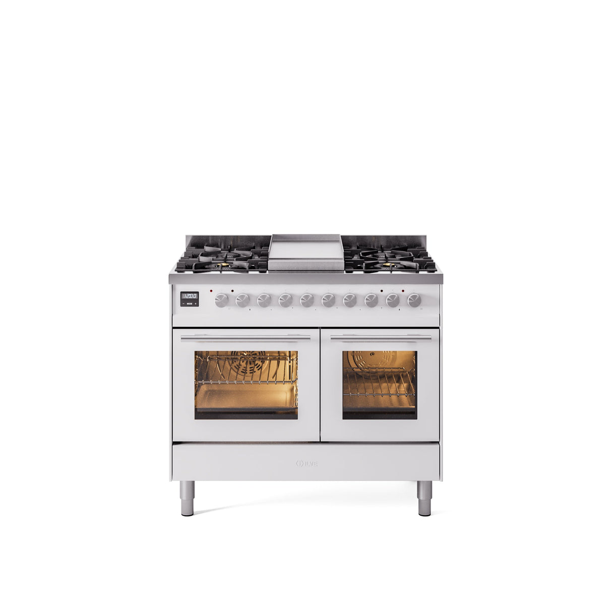 ILVE Professional Plus II 40Inch Freestanding Dual Fuel Range with 6 Sealed Burner - UPD40FWMP