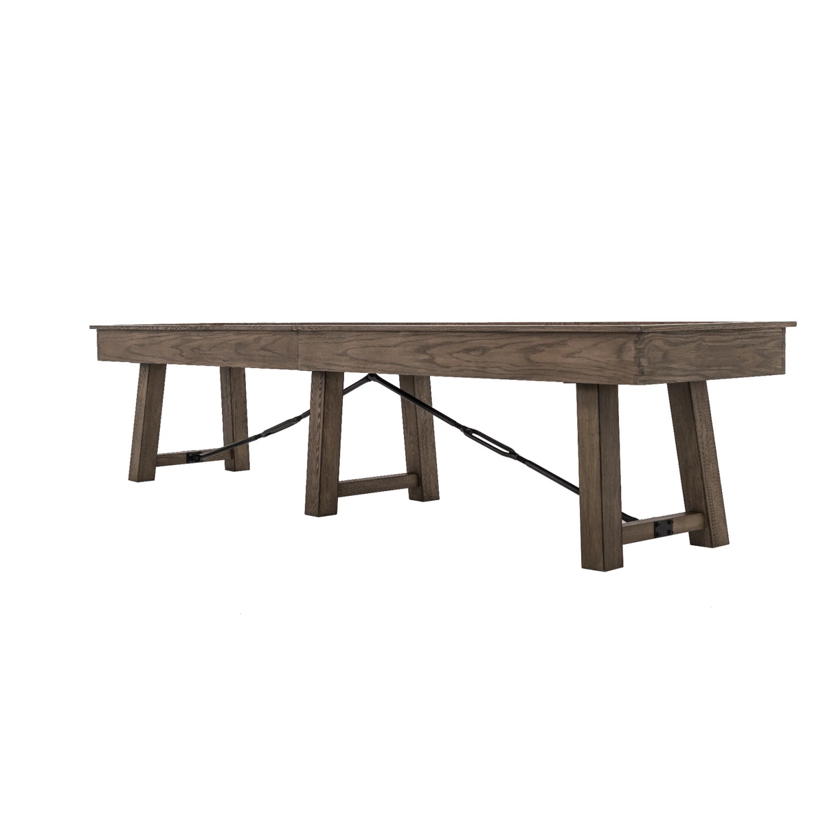 Plank & Hide Isaac Shuffleboard Table with Free Bowling Pin Set