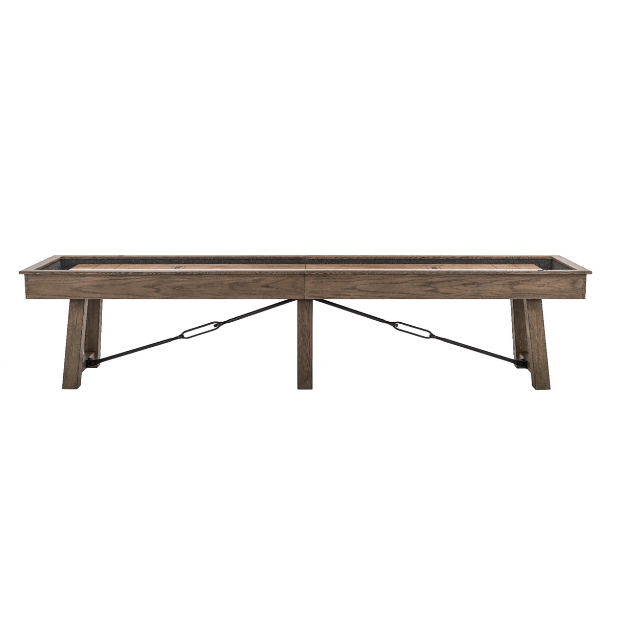 Plank & Hide Isaac Shuffleboard Table with Free Bowling Pin Set