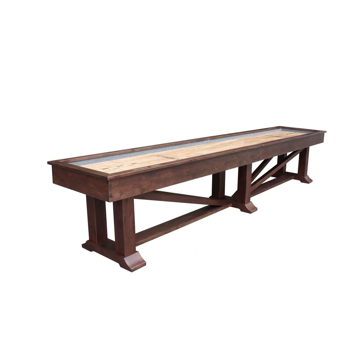 Plank & Hide Lucas Shuffleboard Table with Free Bowling Pin Set