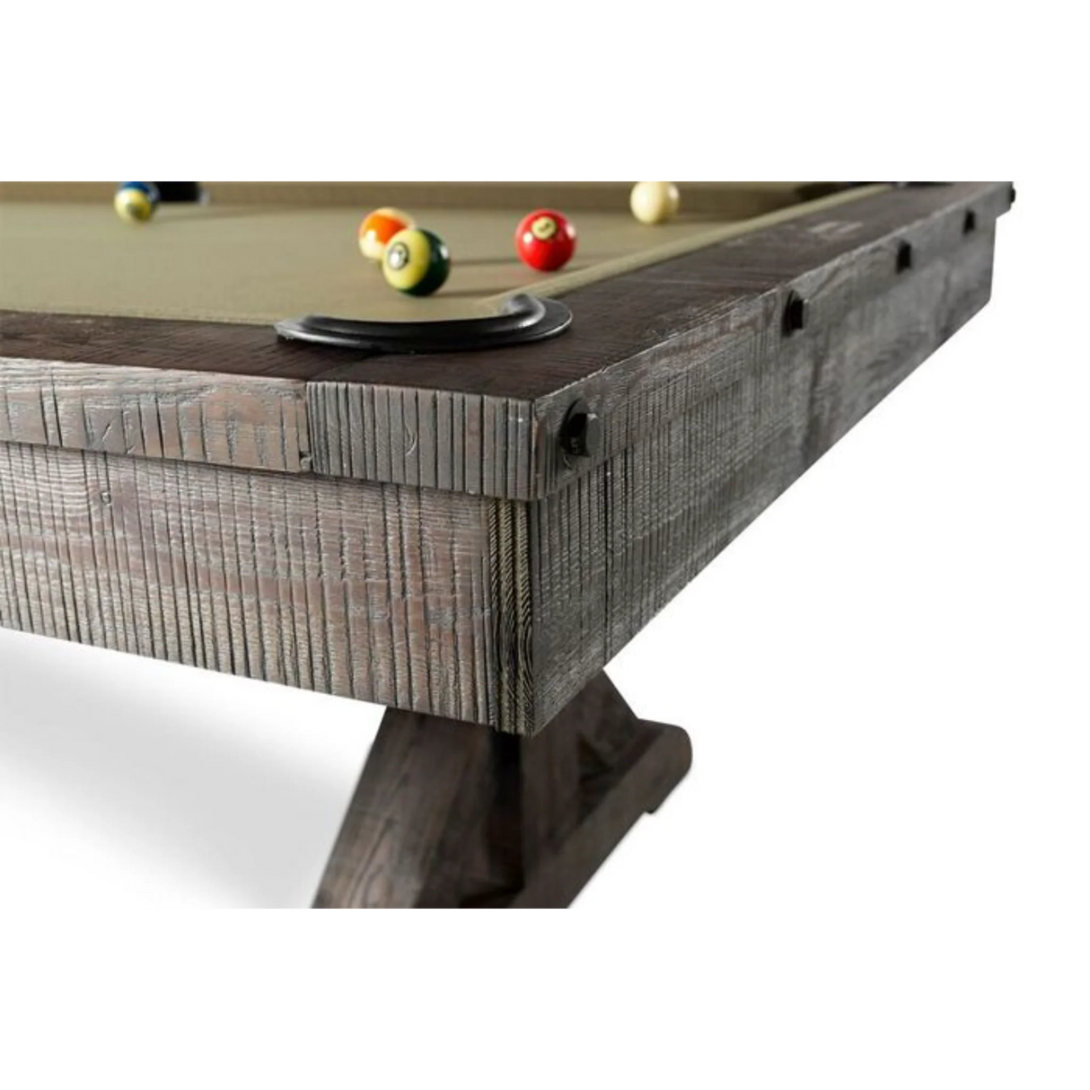 Plank & Hide Otis Wood Pool Table with Free Accessory Kit