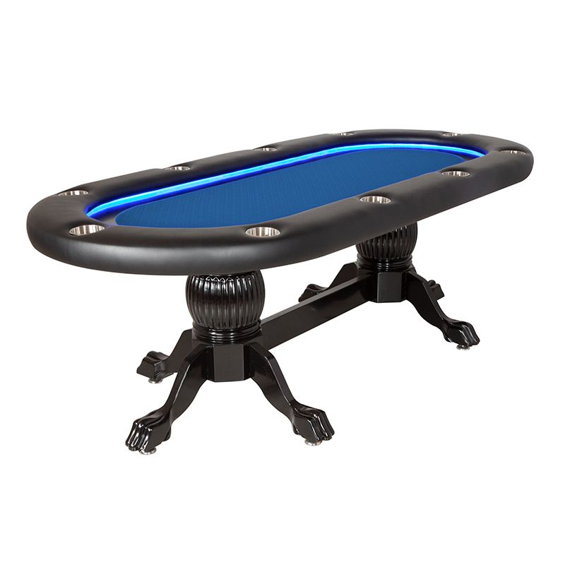 BBO Poker Tables Elite Alpha LED Black Oval Poker Table