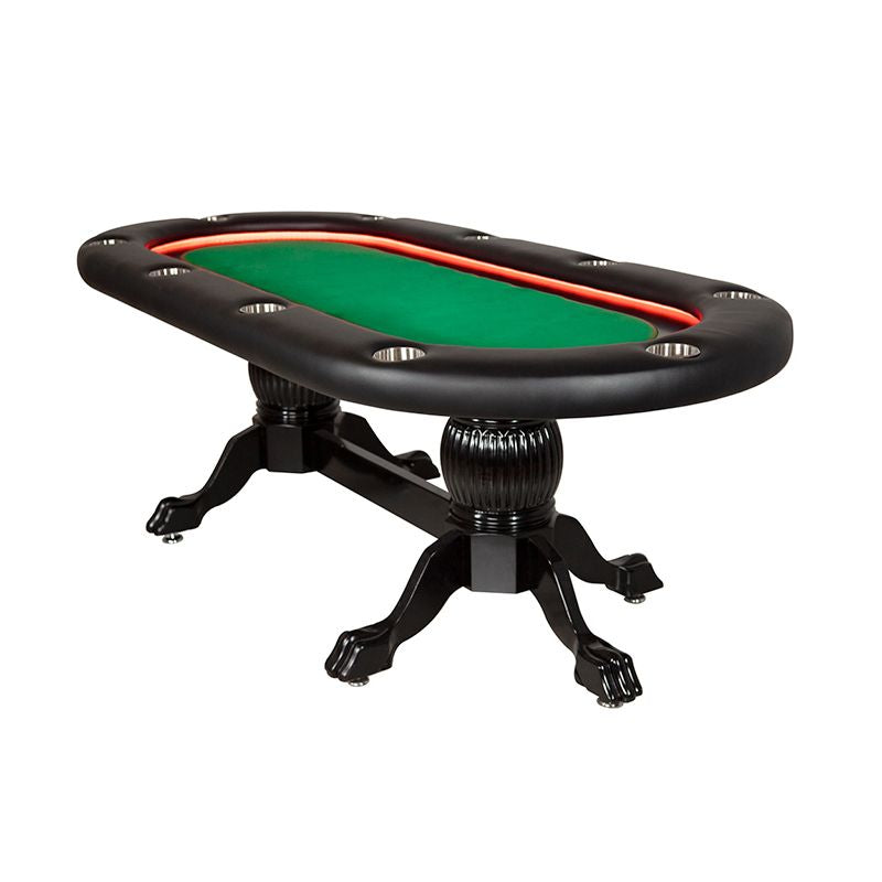 BBO Poker Tables Elite Alpha LED Black Oval Poker Table