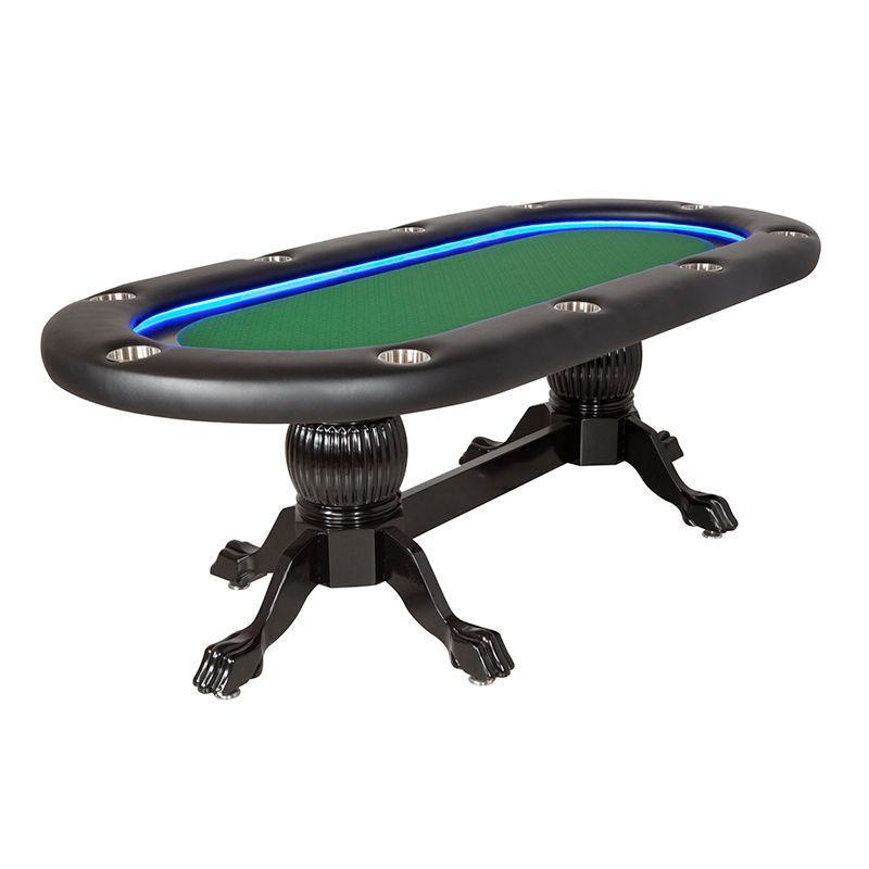 BBO Poker Tables Elite Alpha LED Black Oval Poker Table