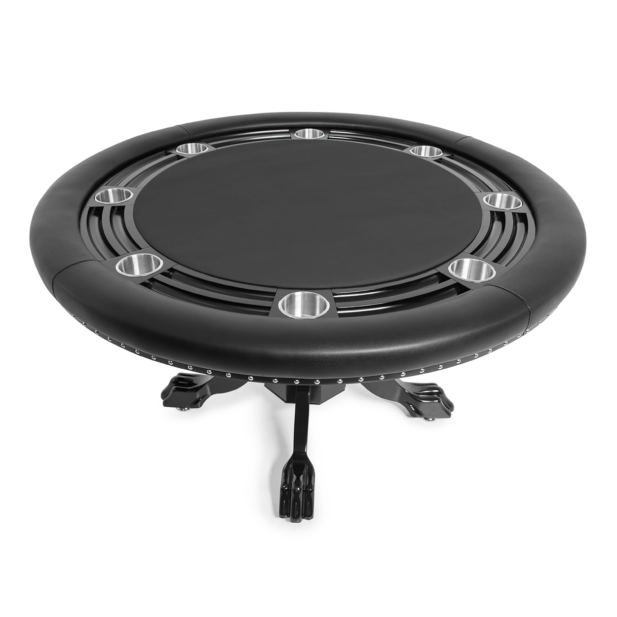 BBO Poker Tables Nighthawk Black Round Poker Table 8 Person