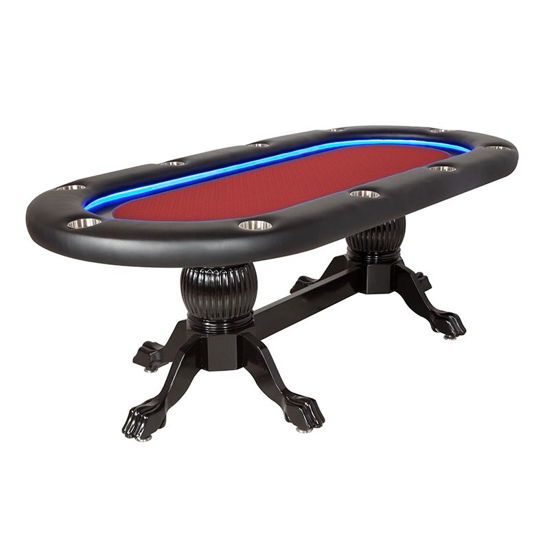 BBO Poker Tables Elite Alpha LED Black Oval Poker Table