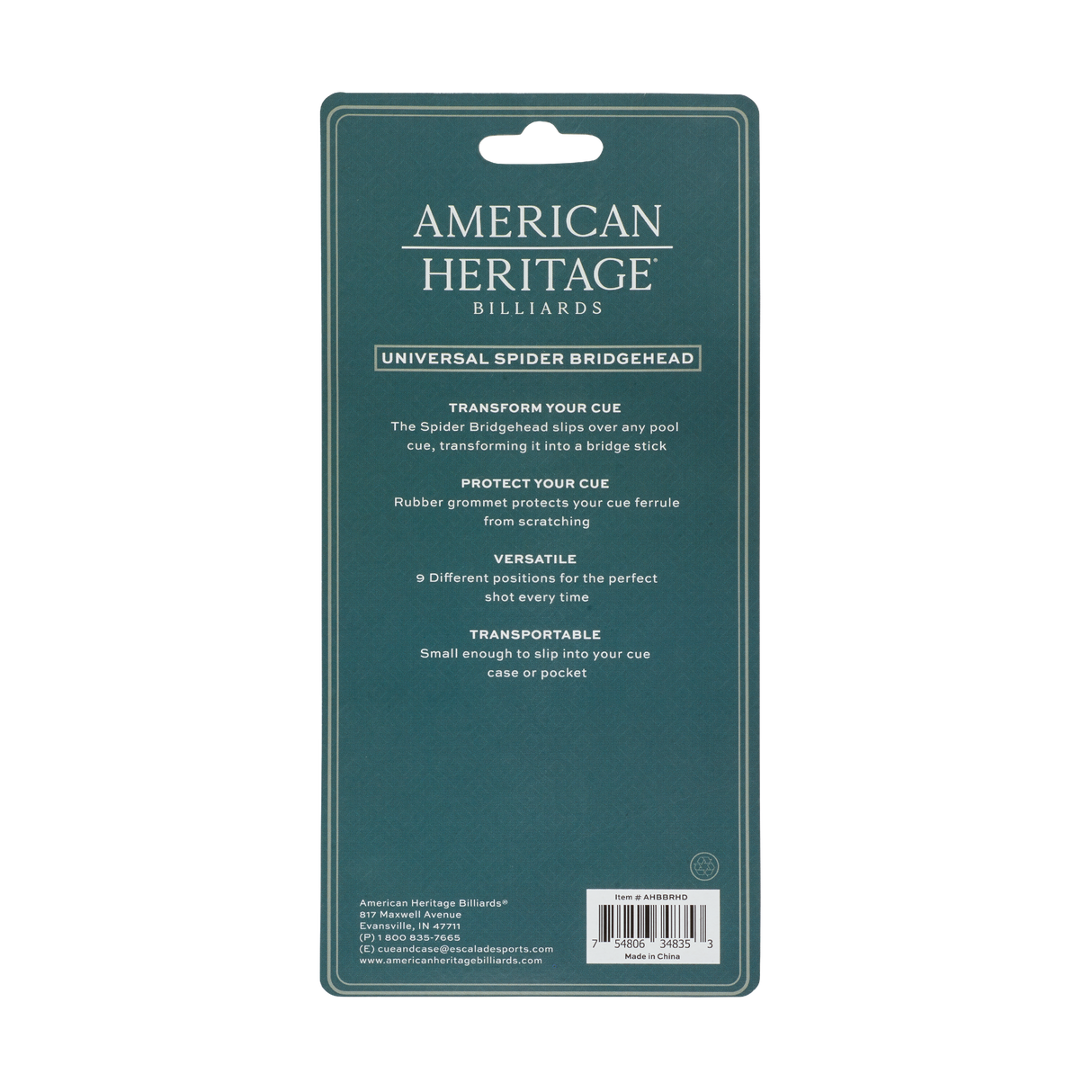 American Heritage Billiards Universal Spider Bridgehead