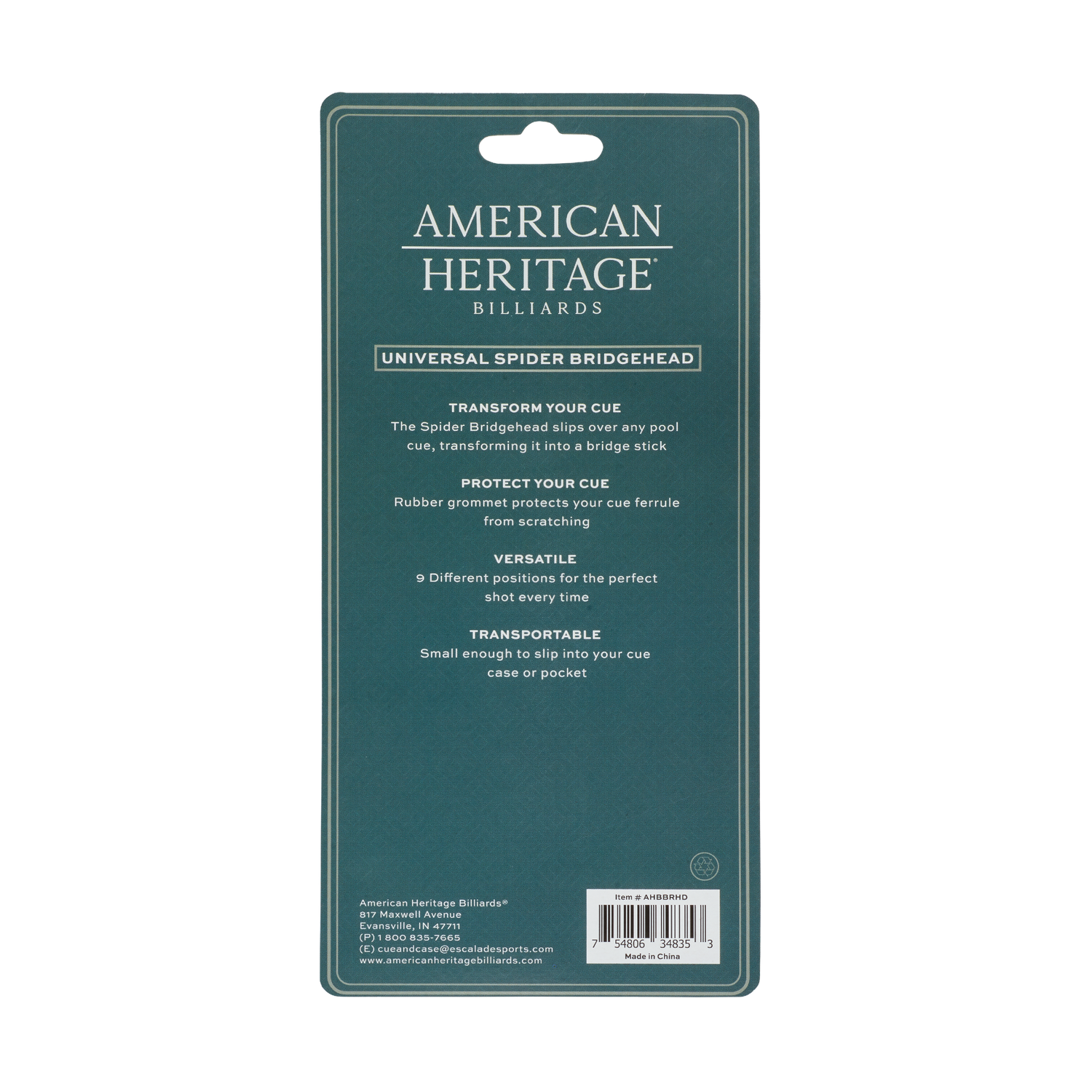 American Heritage Billiards Universal Spider Bridgehead
