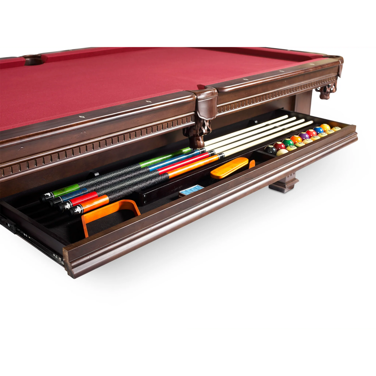 Plank & Hide Talbot Wood Pool Table with Drawer (Size 8') 87010-MOC with Free Accessory Kit