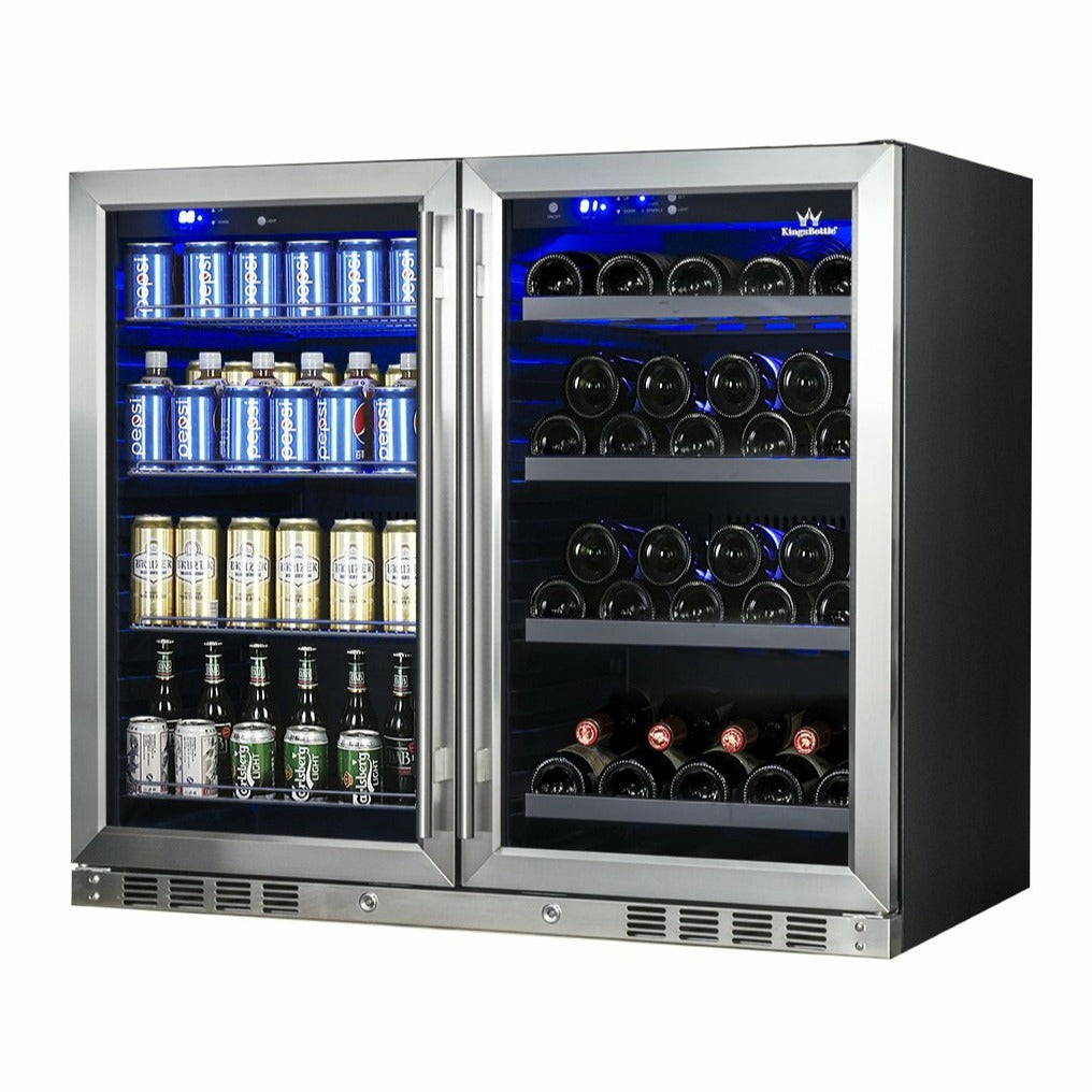 Kings Bottle 39'' Under Counter Wine And Beer Fridge Combo KBU28LRX
