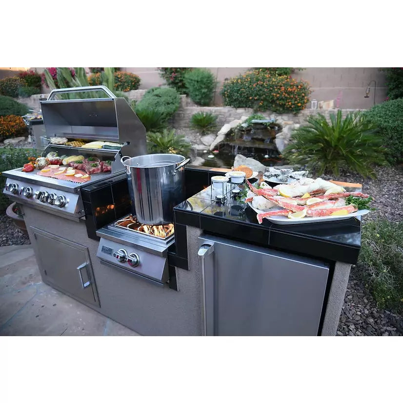 KoKoMo Power Burner 4 Burner 32 inch Built-In Barbeque Grill Island Kitchen Package