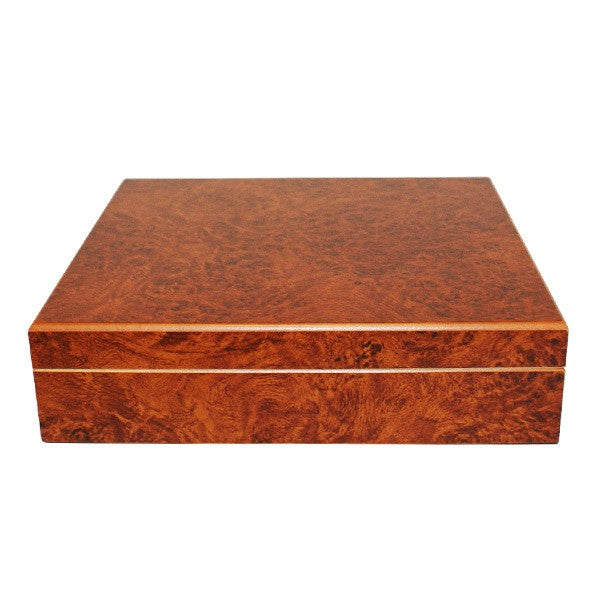 Prestige Imports Chateau 20 Count Burl Cigar Humidor w/ Humidifier