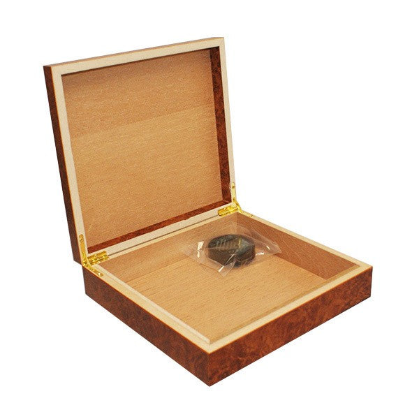 Prestige Imports Chateau 20 Count Burl Cigar Humidor w/ Humidifier