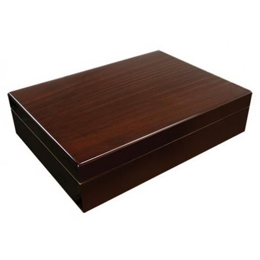 The Bellevue Dark Walnut Lacquer Humidor by Prestige Import Group - 25 Cigar ct