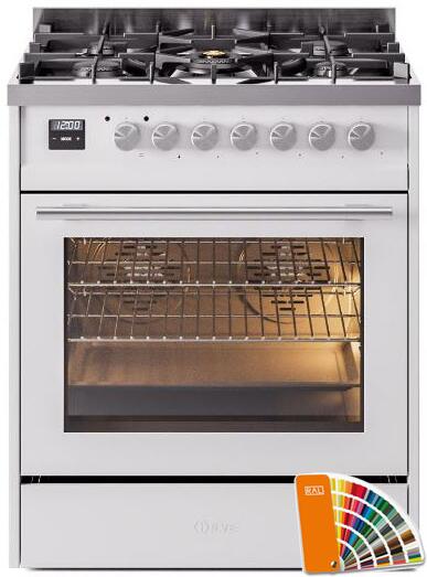 ILVE Professional Plus 30 Inch Dual Fuel Range Burner Top 5 Burners UP30WMPRALP