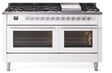 ILVE Professional Plus 60 Inch Dual Fuel Range Burner Top 9 Burners+Fry Top UP60FWMPWHLP