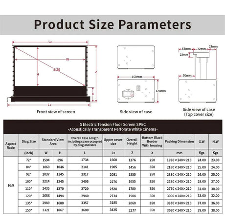 VIVIDSTORM ALR Slimline Obsidian Projector Screen