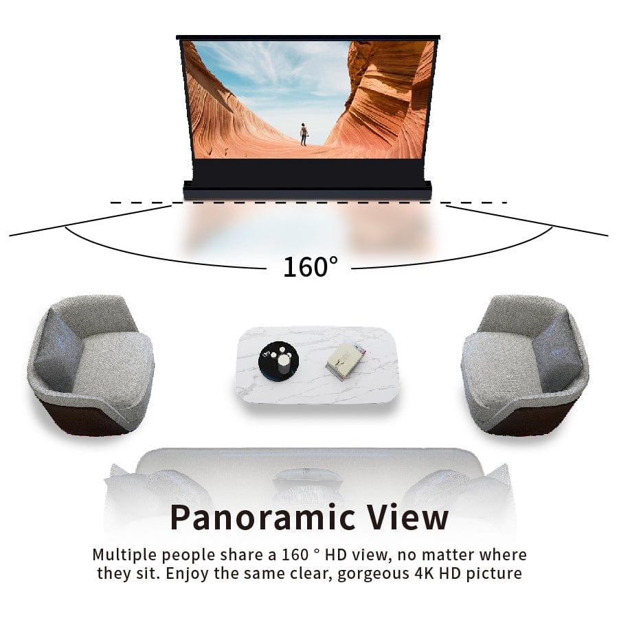 VIVIDSTORM S 3D ALR Motorized Tension Floor Rising 3D Obsidian Long Throw ALR(High Gain) Projector Screen