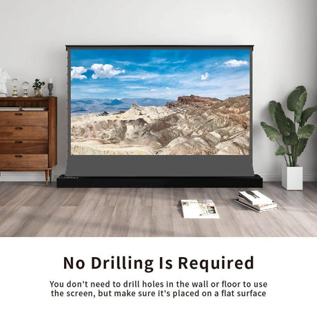 VIVIDSTORM S ALR Motorized Tension Floor Rising Obsidian Long Throw ALR Projector Screen