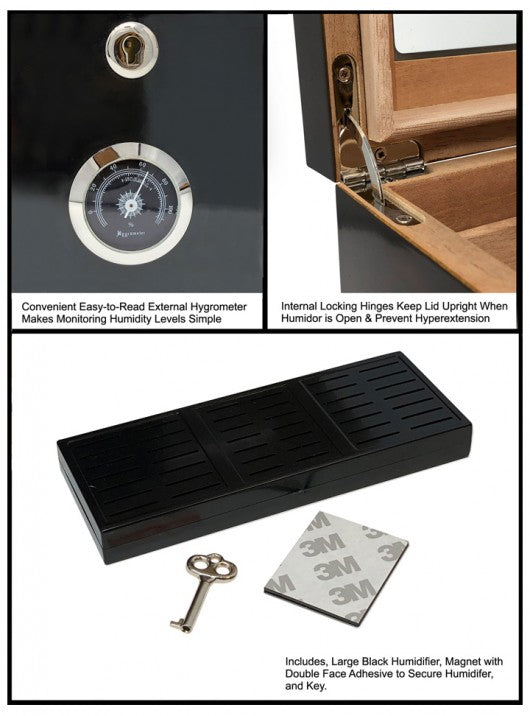 The Berkeley II High Glass Top Humidor by Prestige Import Group - 100 Cigar ct