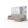 Maxima House Murphy Bed INVENTO European Queen size with a Sectional Sofa and a Bookcase