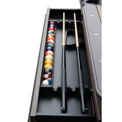 Plank & Hide Elias Wood Pool Table with Drawer (Size 8') 87009-GRG with Free Accessory Kit