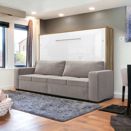 Maxima House Horizontal Murphy bed INVENTO with a Sofa, European Queen