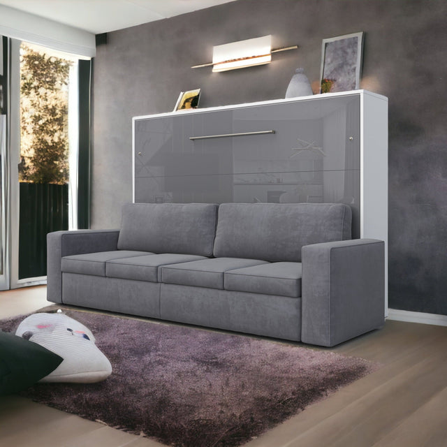 Maxima House Horizontal Murphy bed INVENTO with a Sofa, European Queen